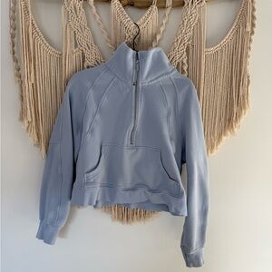 lululemon athletica Light Blue Cropped Funnel Neck Scuba Sweatshirt